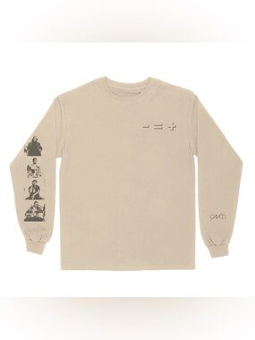 CNCO Less Equals More Cream Long-Sleeve Tee | Tan Casual T Shirt Mens XL